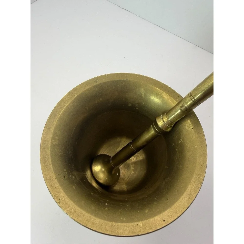 Vintage Heavy Brass Apothecary‎ Pharmacy Mortar And Pestle Pharmacy 4.5